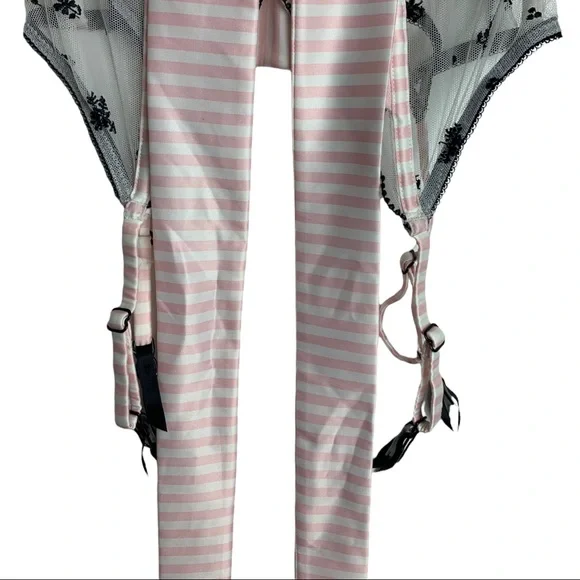 Victoria's Secret Corset Pink/White Black Garter Size 34B - Picture 11 of 11